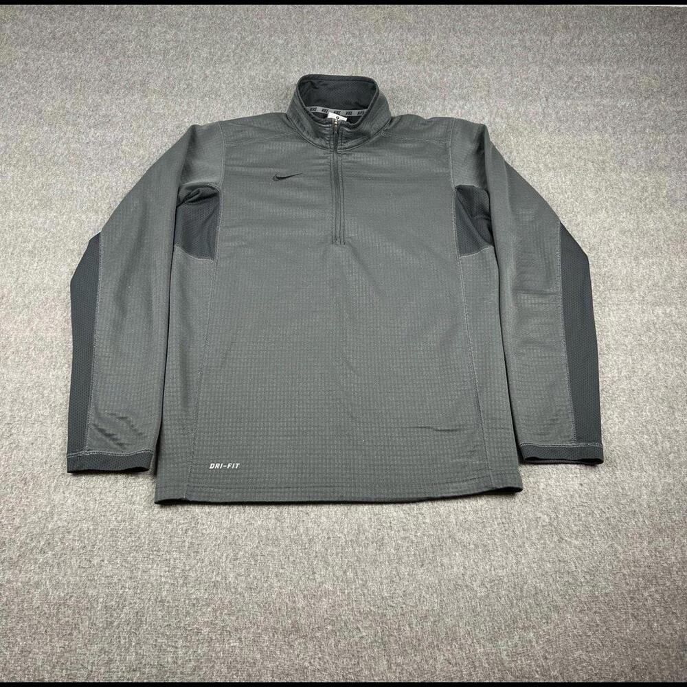 Nike Gray Dri Fit Men's Small 1/4 Zip Up Hoodie Long‎ Sleeve